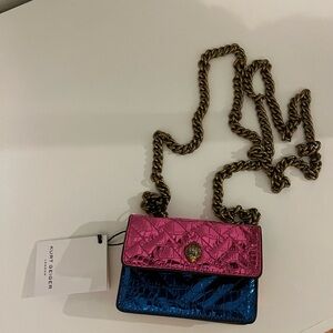Kurt Geiger chrome micro Kensington bag